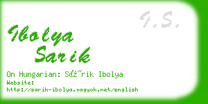 ibolya sarik business card